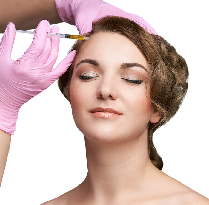 Female botox treatment model poses at Viradia Plastic Surgery in Tampa, Florida