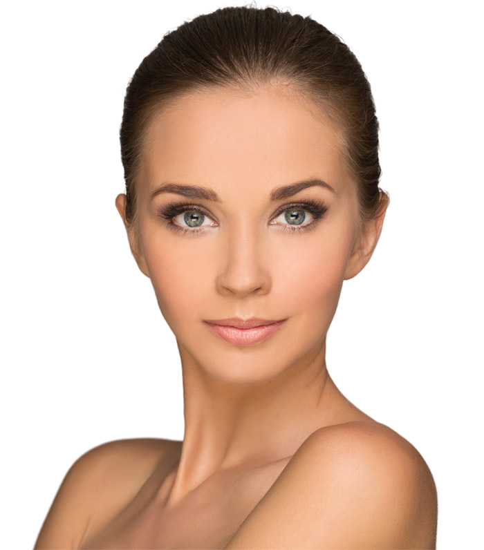 Female facial fat graftin model poses at Viradia Plastic Surgery in Tampa, Florida