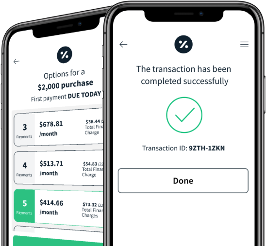 Cherry financial payment app shown on an iPhone